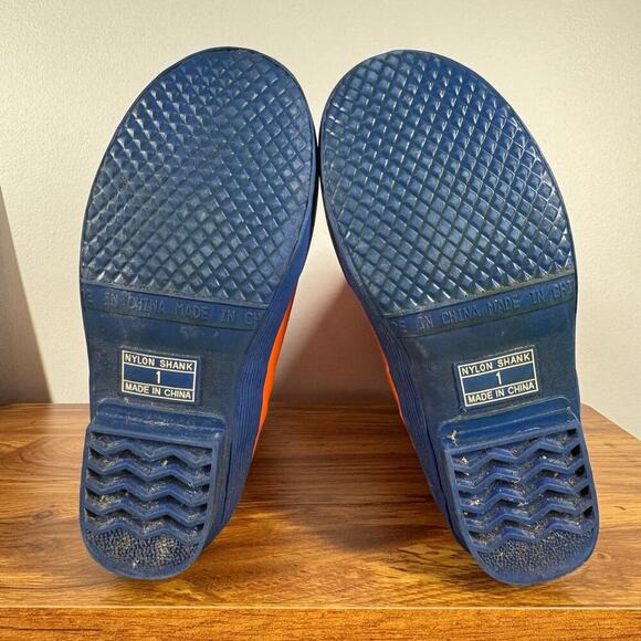 L.L.Bean Rainboot Kids Size 1 Orange Blue Nylon Shaft Pull On Outdoor 150311 - Picture 6 of 6